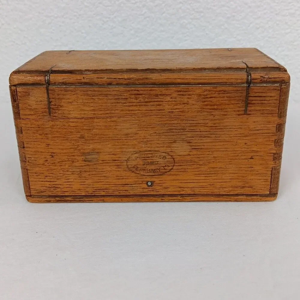 Antique Singer Sewing Machine Folding Oak Puzzle Box & Machine Attachments/1880s